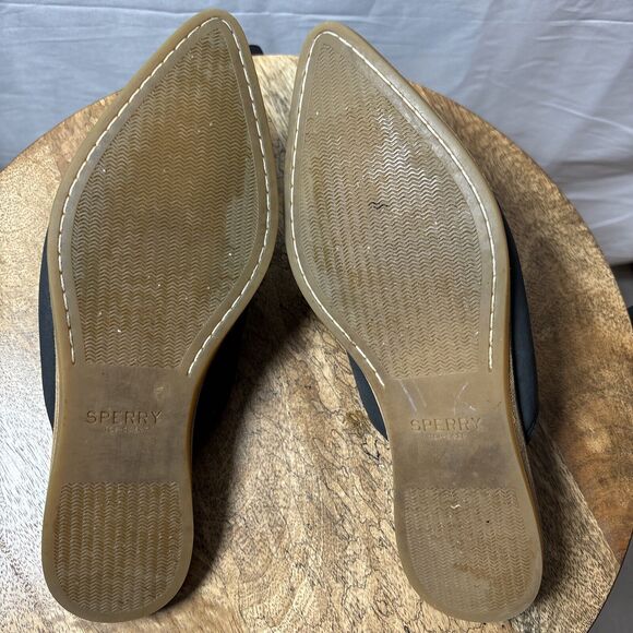 Womens SPERRY TOP-SIDER Saybrook Black Leather Pointed Toe Mules Sz 7 - Picture 6 of 9